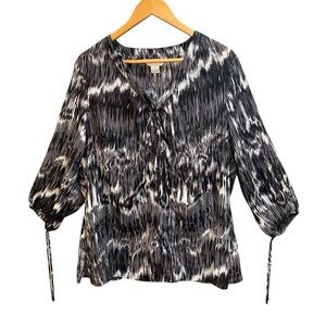 Vintage Allison Taylor Top Women Size 1X Button Up Sheer Relaxed Fit‎ Tunic Boho